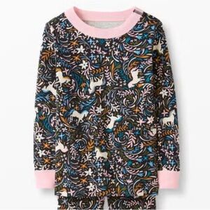 Hanna Andersson floral Unicorn Long John top